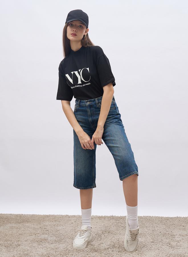 Styli Slogan Print Oversized T-Shirt - Image 4